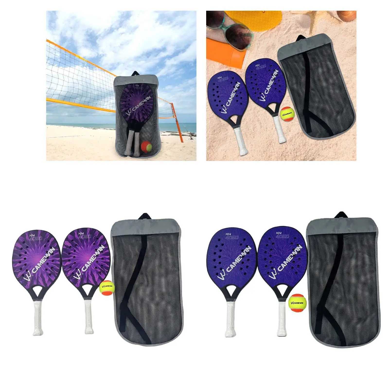 2Pcs Beach Tennis Rackets Portable Beach Tennis Paddles for Yard Playground J250926