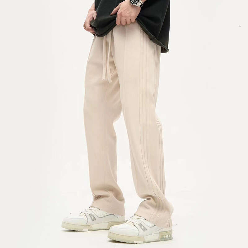 2025 American Style Men's Side Stripe Straight Casual Long Pants Draped Loose New Trendy Ins Versatile B5