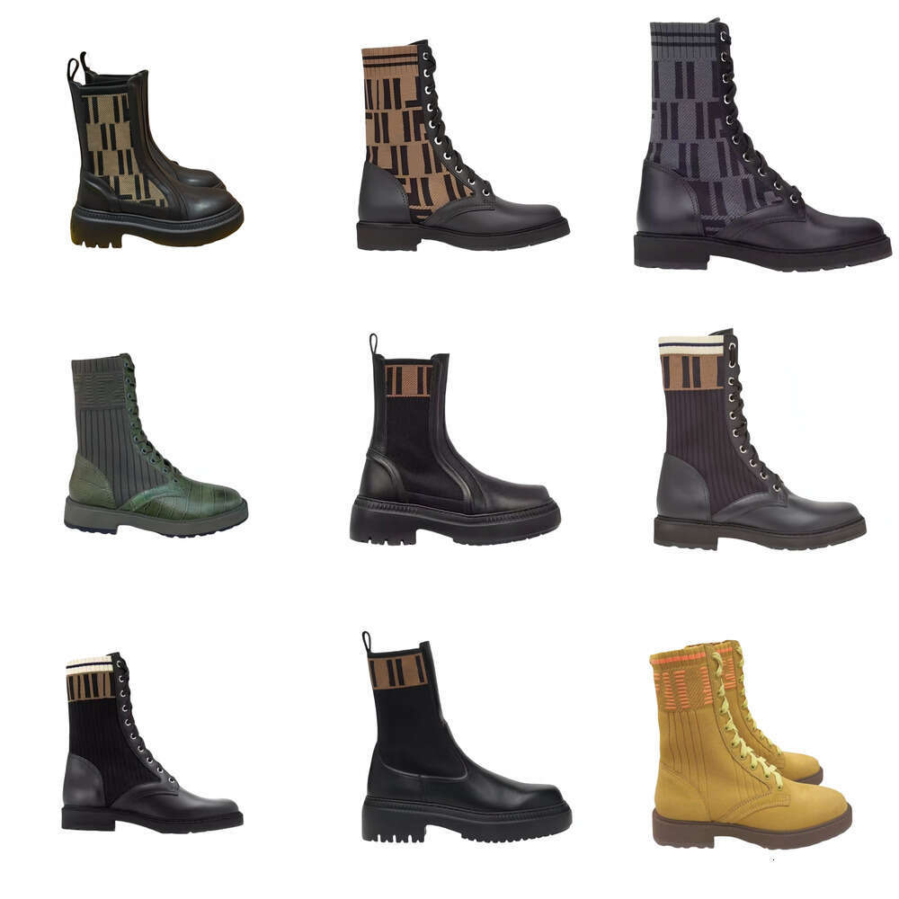 genuine leather Designer Thick bottom Martin women winter platform cowboy short boots brown letter black designer shoes ankle autumn top top