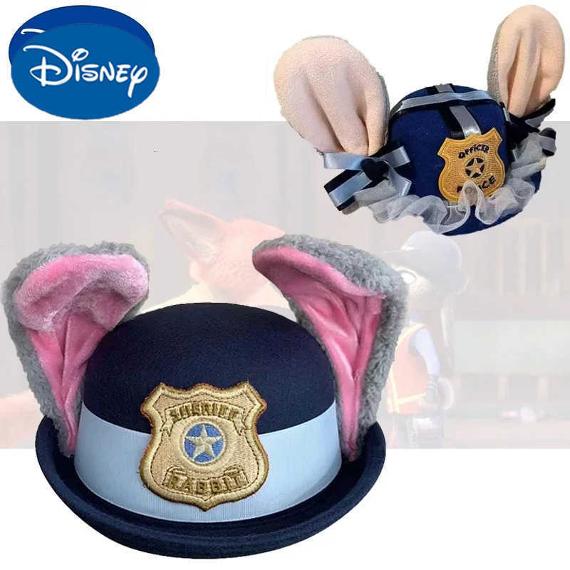 Disney Cute Judy Hat Rabbit Bowler Zootopia Police Officer Childrens Adult Cosplay Headband Headwear H250926