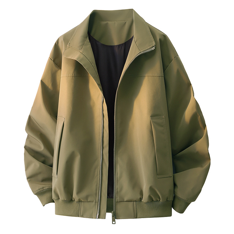 F100805 Autumn and Winter Men's Zipper Stand Collar Sweater Retro Earth Color Hoodie Women