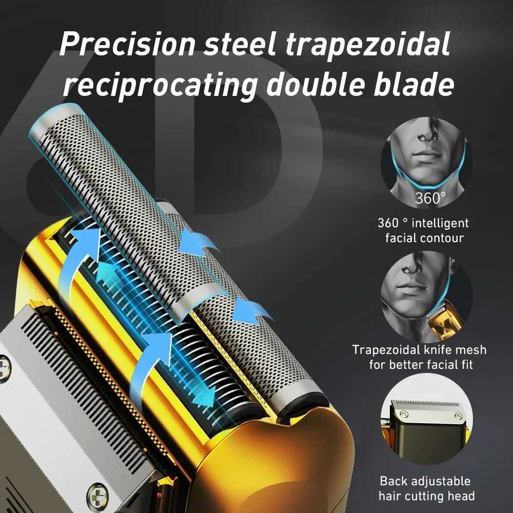 Electric Razor Electric Shaver Rechargeable Shaving Machine for Men Shaver Beard Razor WetDry Use Beard Trimmer Shaving Machine R250926