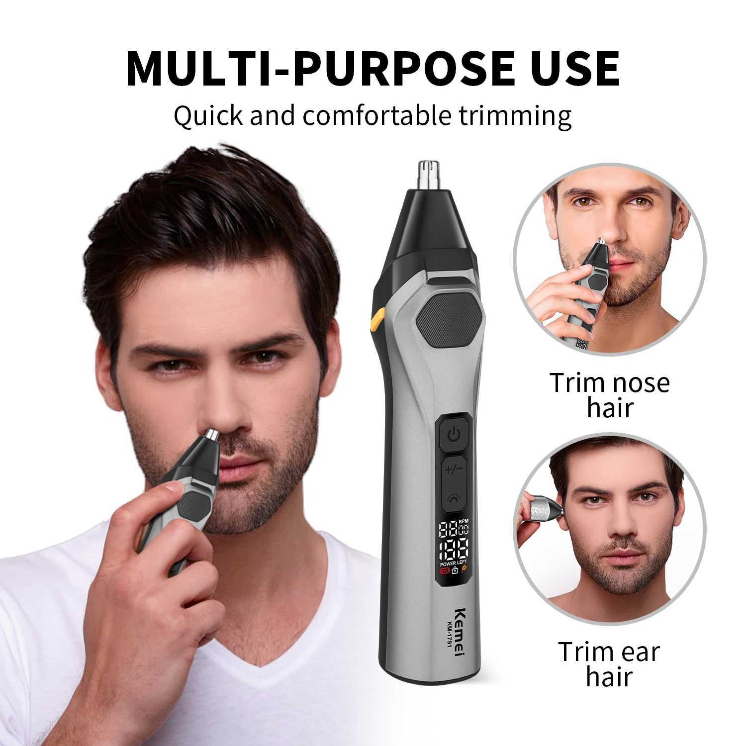 Kemei Waterproof Mens Grooming Kit Electric Beard Trimmer Cordless Razor Hair Clippers Rechargeable facial beard Nose Trimmer R250926