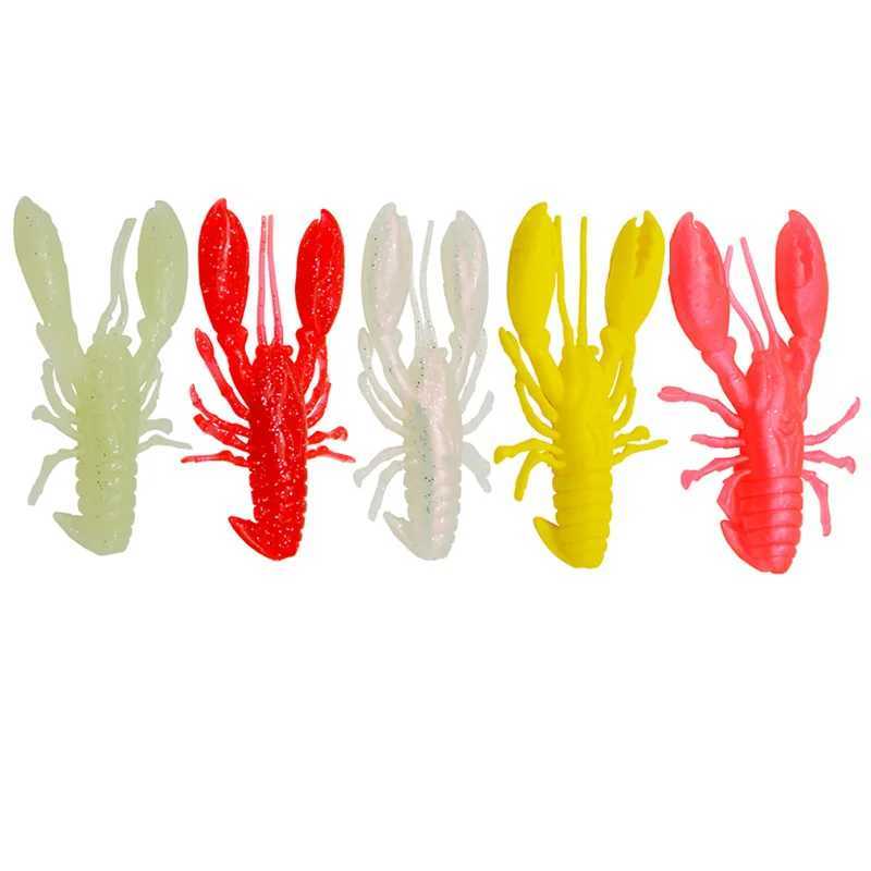 Simulation Lobster Fishing Lure Hollow Special Shaped Shrimp Soft Bait 9cm Worm Artificial Lures Lot 5 Pieces Sa W250926