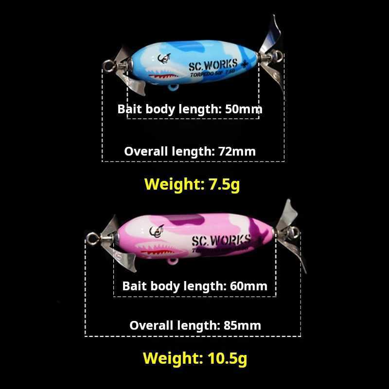 MAGIC WORKS 75g 105g Topwater Fishing Lure Whopper Popper Tail Spinner Pencil Lure Bass Artificial Bait for Fishing Pesca W250926