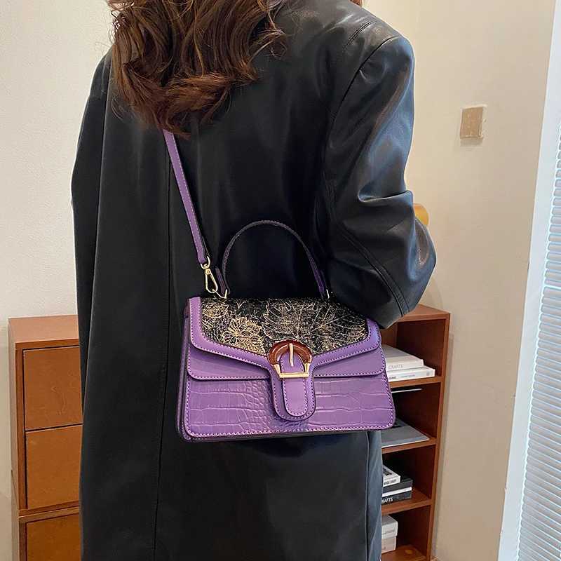 Mini Small Square Bag Luxury Purple Shoulder Bag For Women Crocodile Pattern Crossbody Bag Soft Top Handle Tote Designer Handbag Z250926