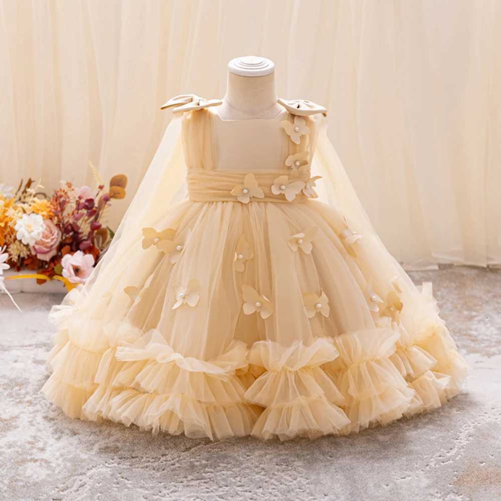 HETISO Baby Girls Princess Dress Butterfly Petal Tutu Party Prom Gown Kids Birthday Bridesmaid Wear 16 Years Z250926