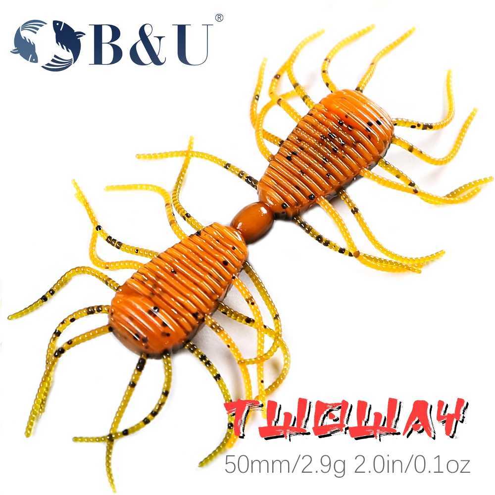 BU Larva Soft Lures 50mm Fishing Artificial Lures Silicone Bass Perch Pike Swimbait Jigging Plastic Baits Worm W250926