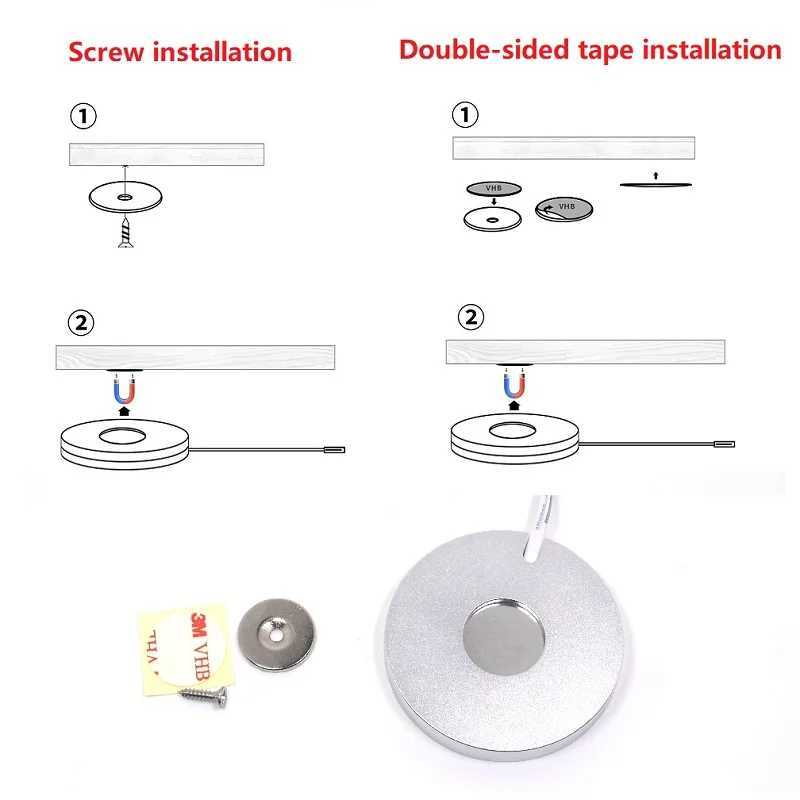 46810 pcspack LED Downlight 3W DC12V 24V Surface Mount Downlight with Magnet Round LED Panel Light Dimmable Spotlight RA90 C250925