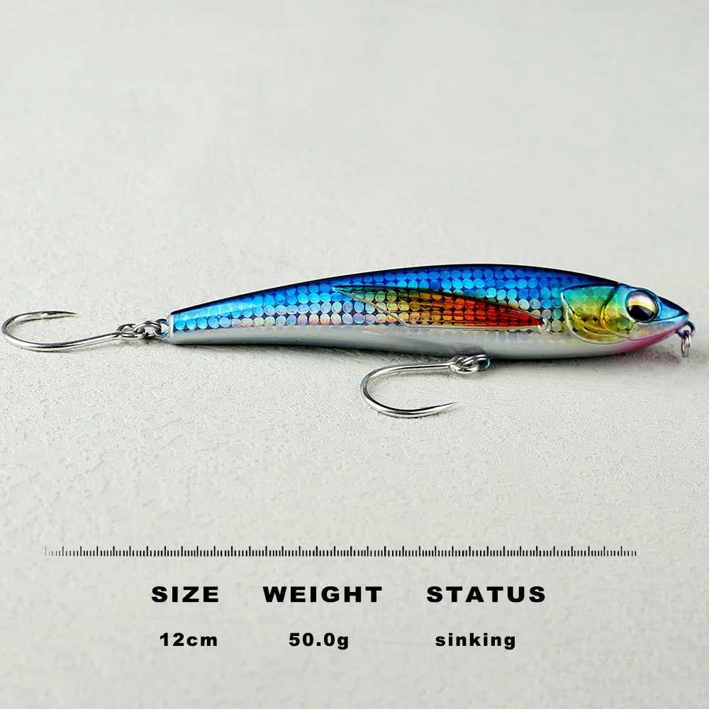 CCLTBA Quality Pencil Hard Baits 12cm 50g Sinking Artificial Sea Fishing Lure Wobb Walk the Dog Saltwater Lures Trolling Bait W250926