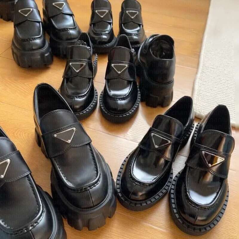 Designer Loafers monolith leather Casual Shoes women loafer shoes Cowhide Sneakers Oxford Chunky Sneaker Matte Flat shoes size 35-42