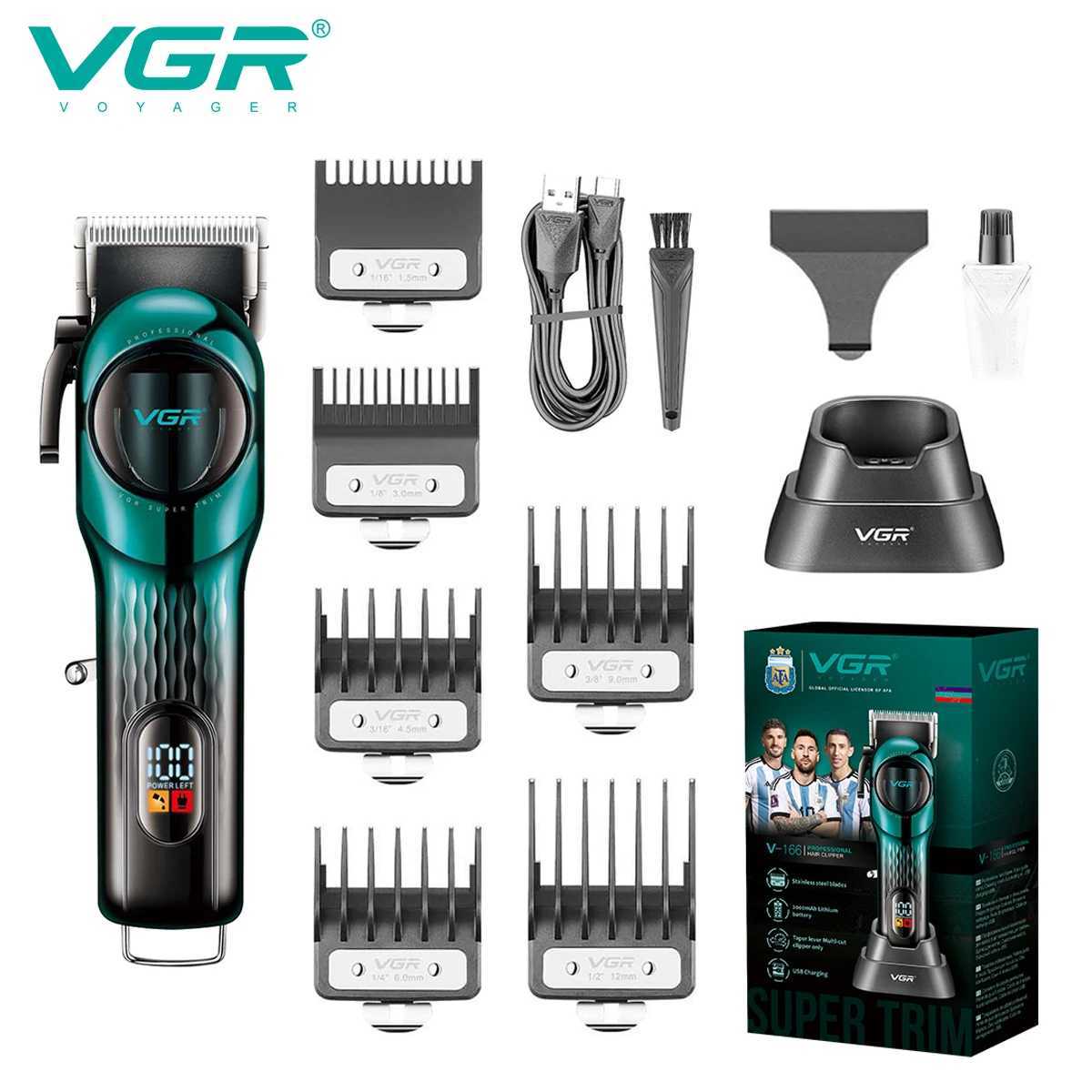 Hair Clipper Professional Barber Rechargeable Hair Cutting Machine 9000 RPM Hair Trimmer Adjustable Clipper for Men V166 R250926