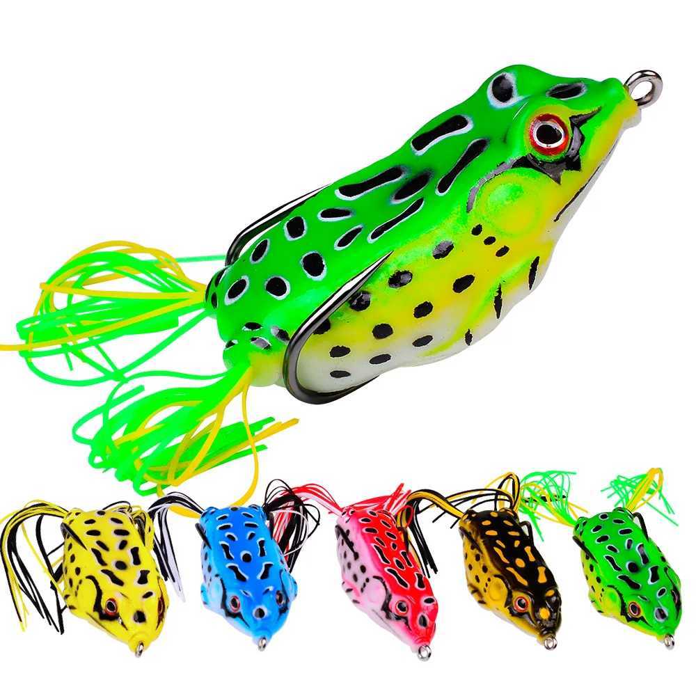 2 Pcs 5g 9g 13g 175g Frog Lure Soft Tube Bait Plastic Fishing Lure with Fishing Hooks Topwater Ray Frog Artificial 3D Eyes W250926