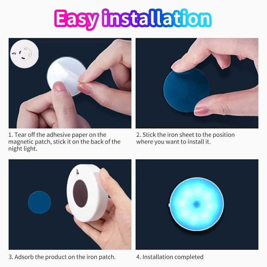 BANDIAN LED Smart Human Body Sensor Night Lights Emergency Automatic Lighting USB Charging Wireless Magentic Suction LED Lights C250925