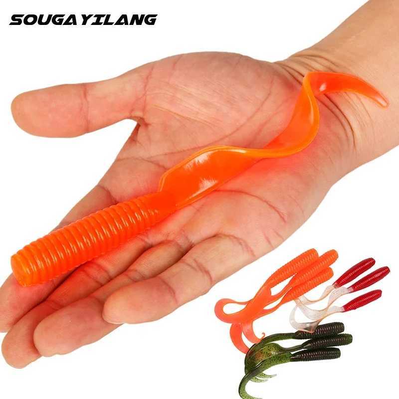 6pcs 17cm 12g Long Tail Fish Silicone Soft Bait Jig Wobbrs Lures Artificial Rubber Baits Bass Swimbait Fishing Tack W250926