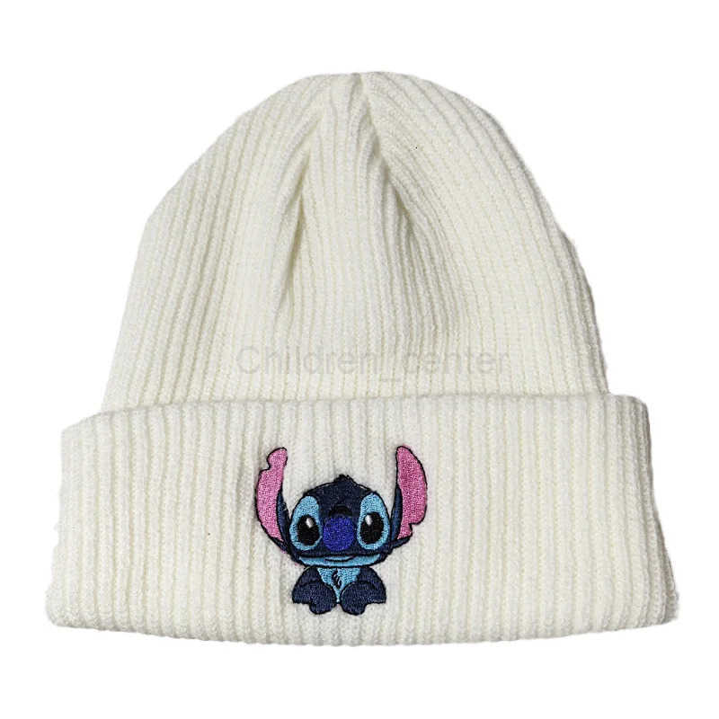 Disney Anime Stitch Knitted Hat Kawaii Lilo Stitch Embroidered Cute Warm Hat Cartoon Children Autumn Winter Hat Gifts H250926