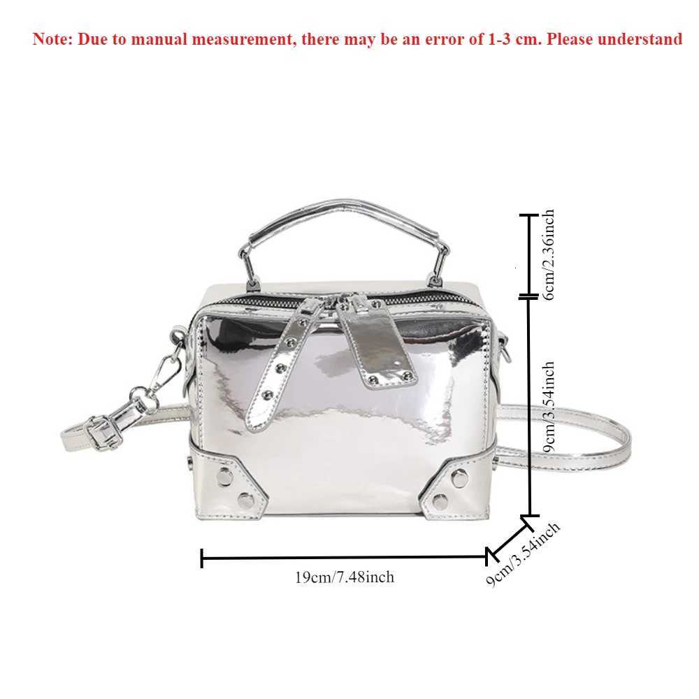 Women Handbag Bright Face Crossbody Bag Fashion Square Shoulder Bag Silver Gold Phone Bag Purses and Handbags 2025 Z250926