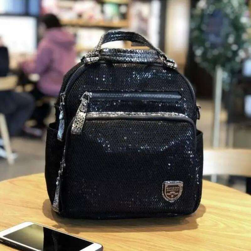 Korean version new women handbag sequin fashion travel backpack multifunctional large capacity dual-use bag trendy
