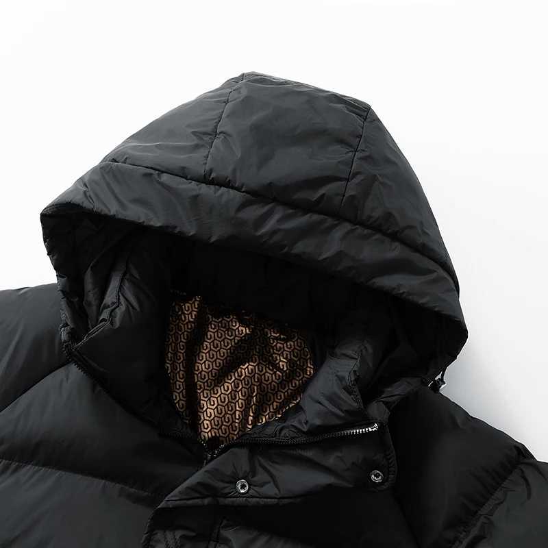 Down cotton jacket mens new thickened warm cotton jacket loose casual hooded cotton jacket mens windproof jacket W250926