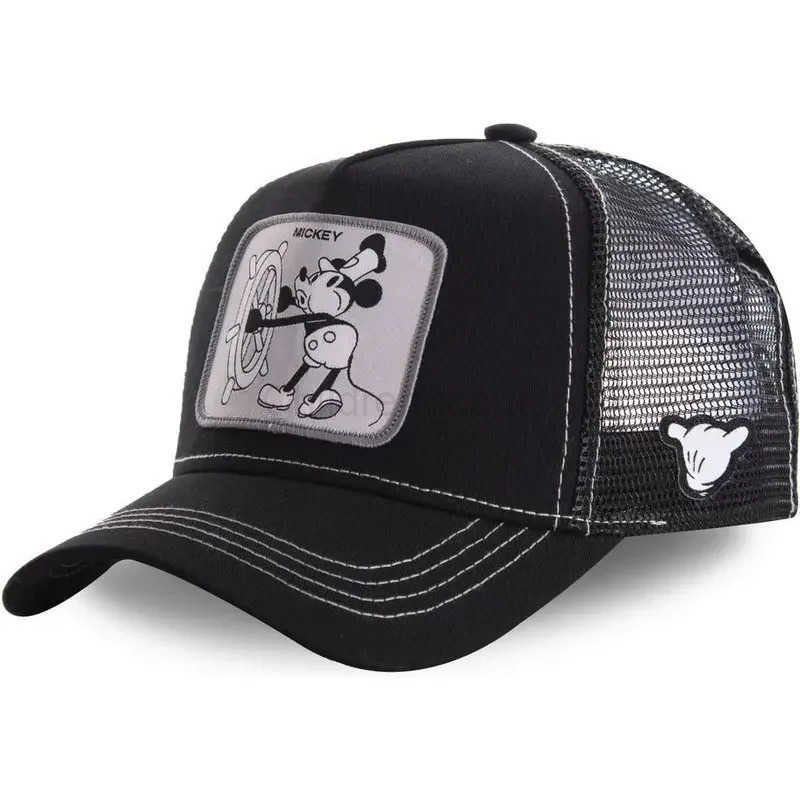 Disney High Quality Brand Anime Cartoon Snapback Cotton Baseball Cap Men Women Hip Hop Dad Mesh Hat Trucker Hat Dropshipping H250926