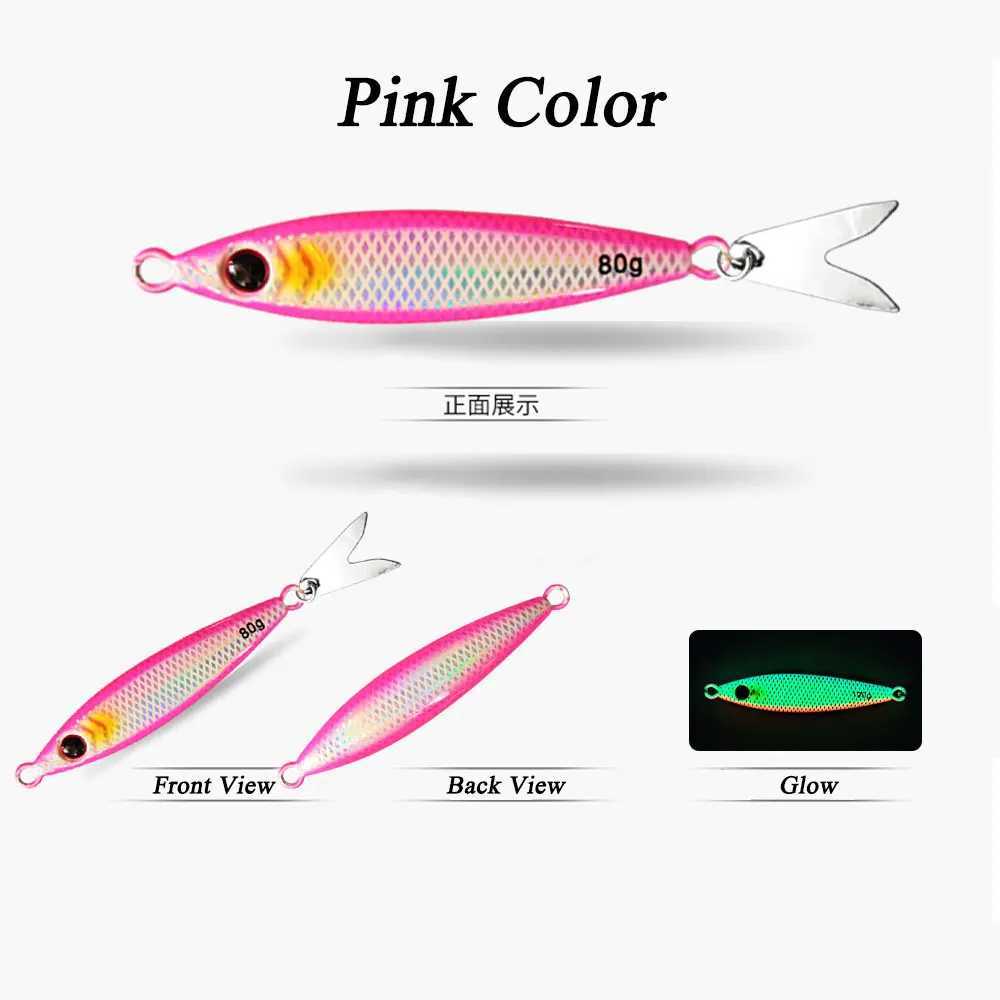 AS Slow JIg Pesca Lure Fishing Glow Jig Slow Falling Angr 40g60g80g100g Metal Hard Bait Sinking Jigging Pesca urre Bait W250926