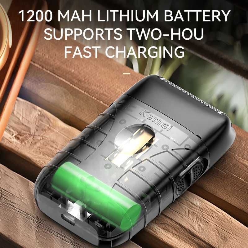 KEMEI Mens Electric Shaver Cordless Rechargeable Electric Shaver Mens Beard Trimmer Hair Clipper Shaver R250926