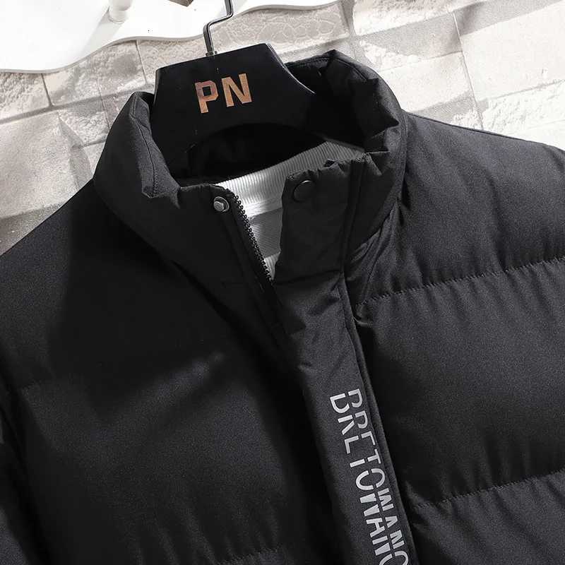 2025 Winter New Mens Padded Jacket CottonPadded Solid Color Stand Collar Zipup Outerwear Casual Style Regular Fit W250926