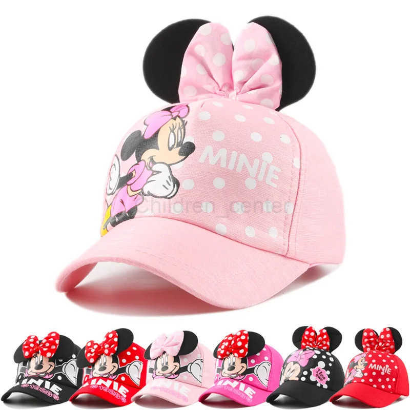 Disney European and American girls baseball cap cute princess bow childrens hat summer sun protection baseball cap H250926