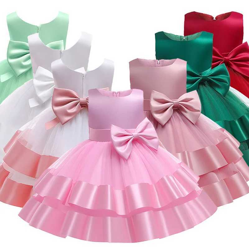 Baby Girls Princess Party Dress Flower Elegant Wedding Children Lace Mesh Tutu Wedding Christmas Birthday Dress Z250926