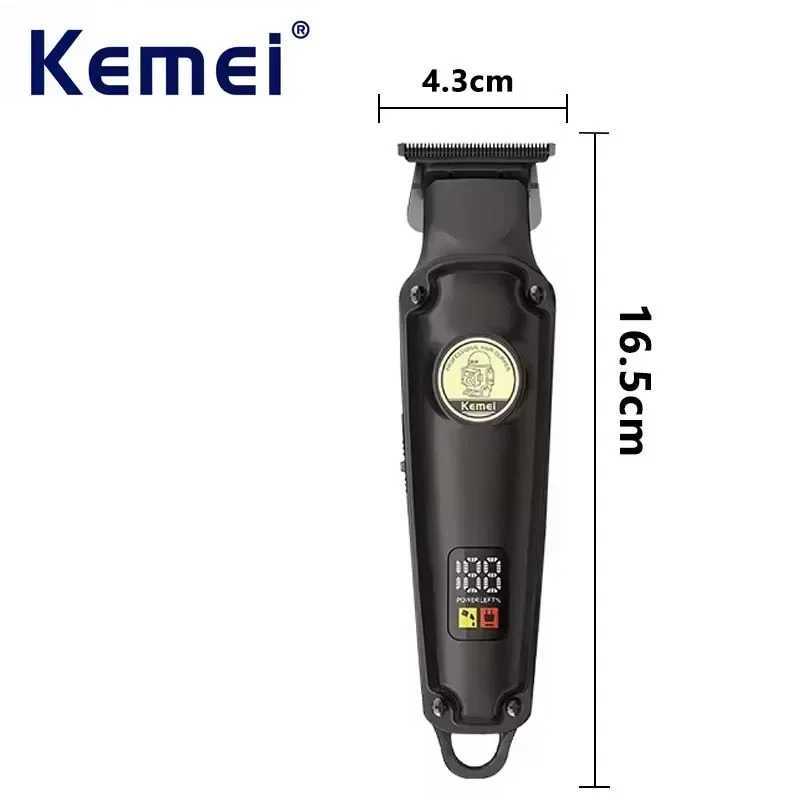 Kemei KM2371 Mens Home Electric Hair Trimmer LCD Display Adjustable Body Hook for Easy Storage Kemei Hair Clippers Men R250926