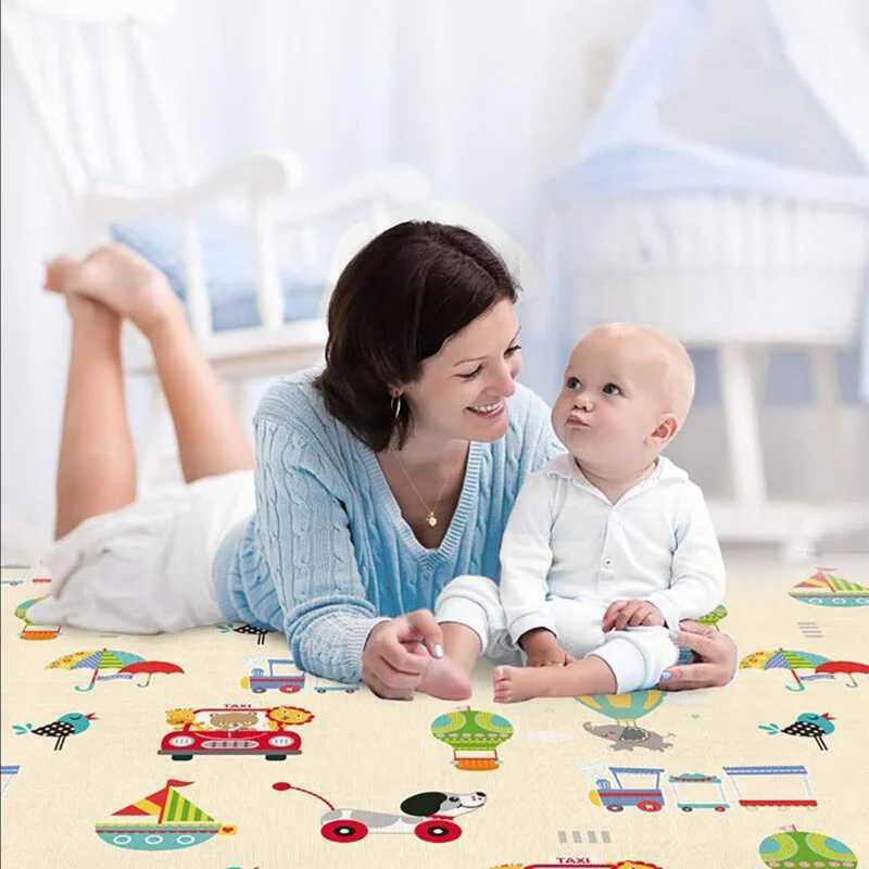 Baby Folding Mat Large Tummy Time Folding Baby Crawling Mat Outdoor or Indoor Use Portable Cute Double Sides Crawling Mats C250926