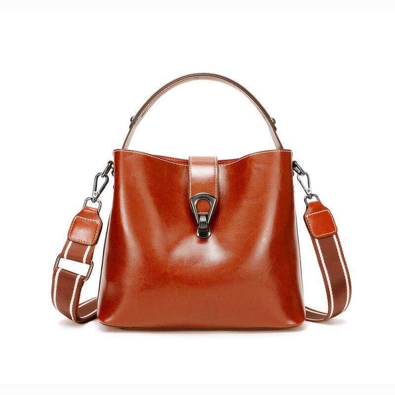 Ladies Cowhide Genuine Leather Bag Women's Retro Versatile Shoulder Handbag For Female Commuting Underarm Bucket Crossbody Bags MDNG2509