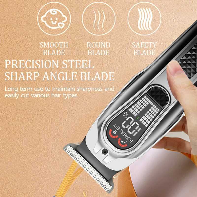 Electric digital charging hair clipper for household use oil head carving shaving electric push shear highpower electric pusher R250926