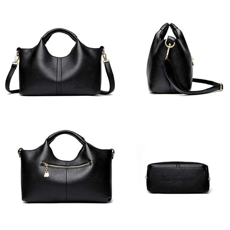 Winter High Quality Soft Leather Women's Handbag Tote Women Shoulder Bag Famous Trendy Female Crossbody Bags Wallet