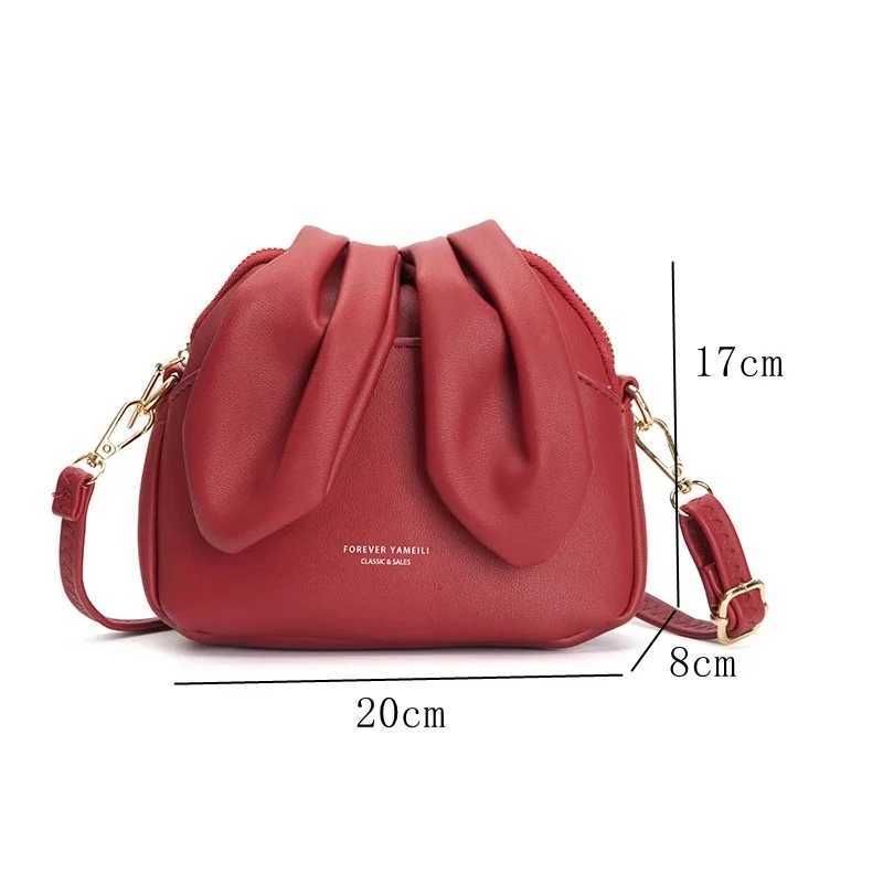 Rabbit Ears Small Side Bag for Women 2025 Faux Leather Shoulder Crossbody Bags for Women Pink Red Yellow Blue Black Bolso Mujer Z250926