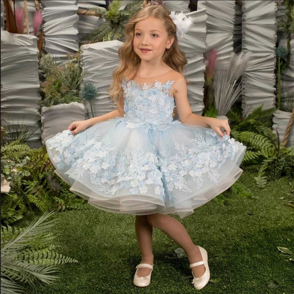 Beaded Ruffles Flower Girl Dresses Jewel Neck Gilrs Pageant Dress Little Kids First Communion Gowns Z250926