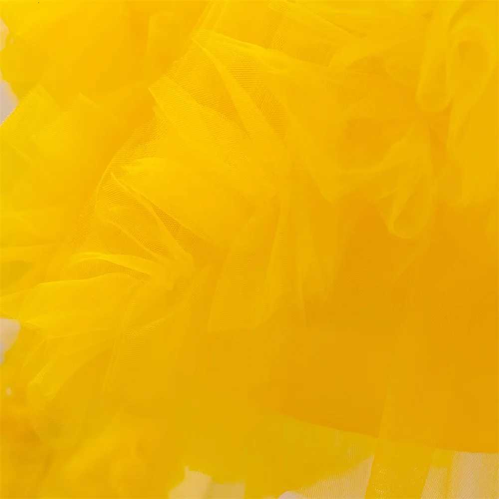Baby Girls Trailing Birthday Party Dress Kids Yellow Lace Fluffy Costumes Toddler Summer Holiday Dresses Infant Fashion Vestido Z250926