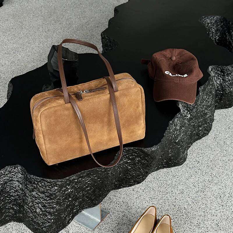 New Winter Women's Suede Leather Bag Fashion Genuine Leather Crossbody Bag Female Square Furry Shoulder Handbags Suotong2509