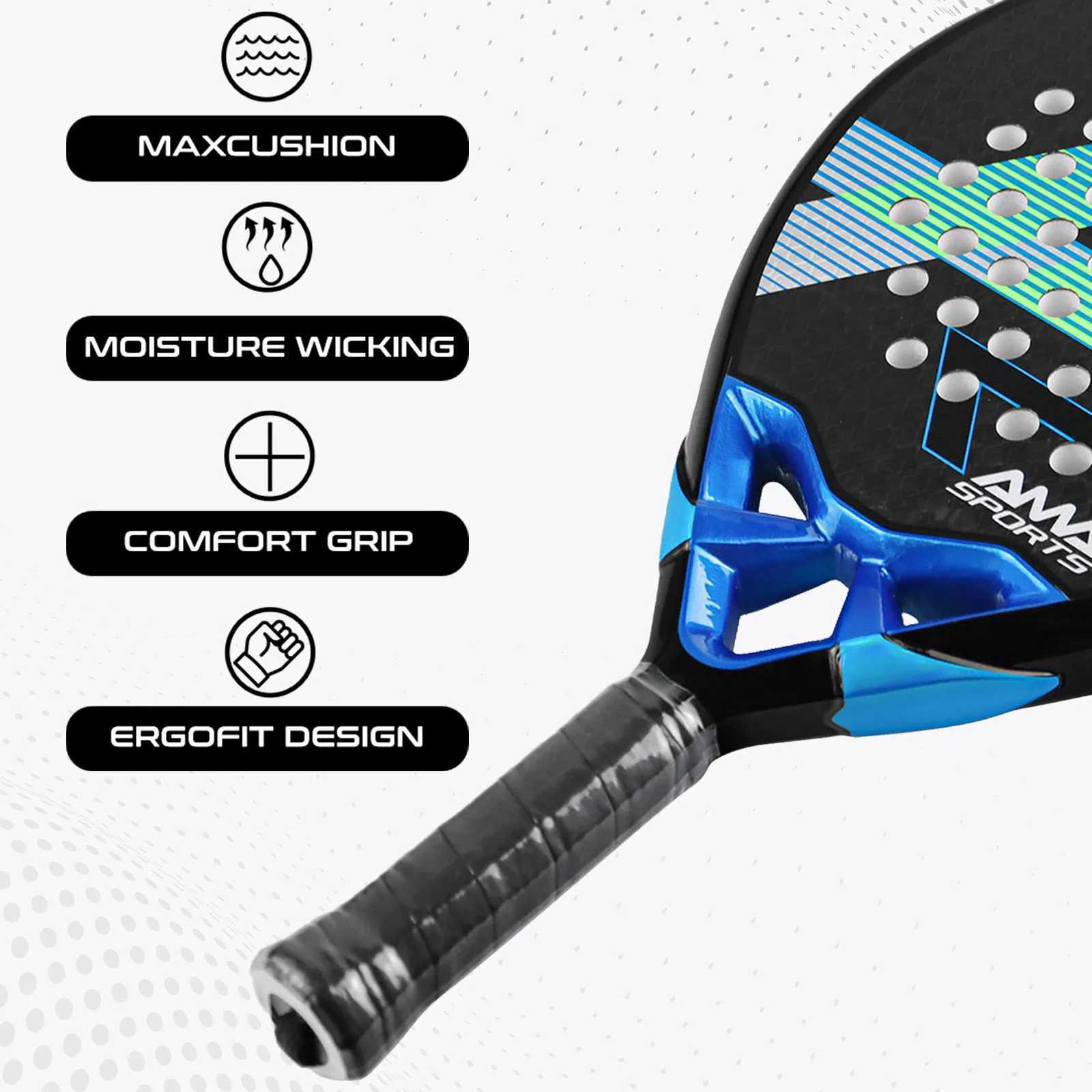 Padel Racket 12K Carbon Fiber Surface with EVA Memory Flex Foam Core Lightweight Padel Racquet with Bag POP Padel Tennis Rackets J250926