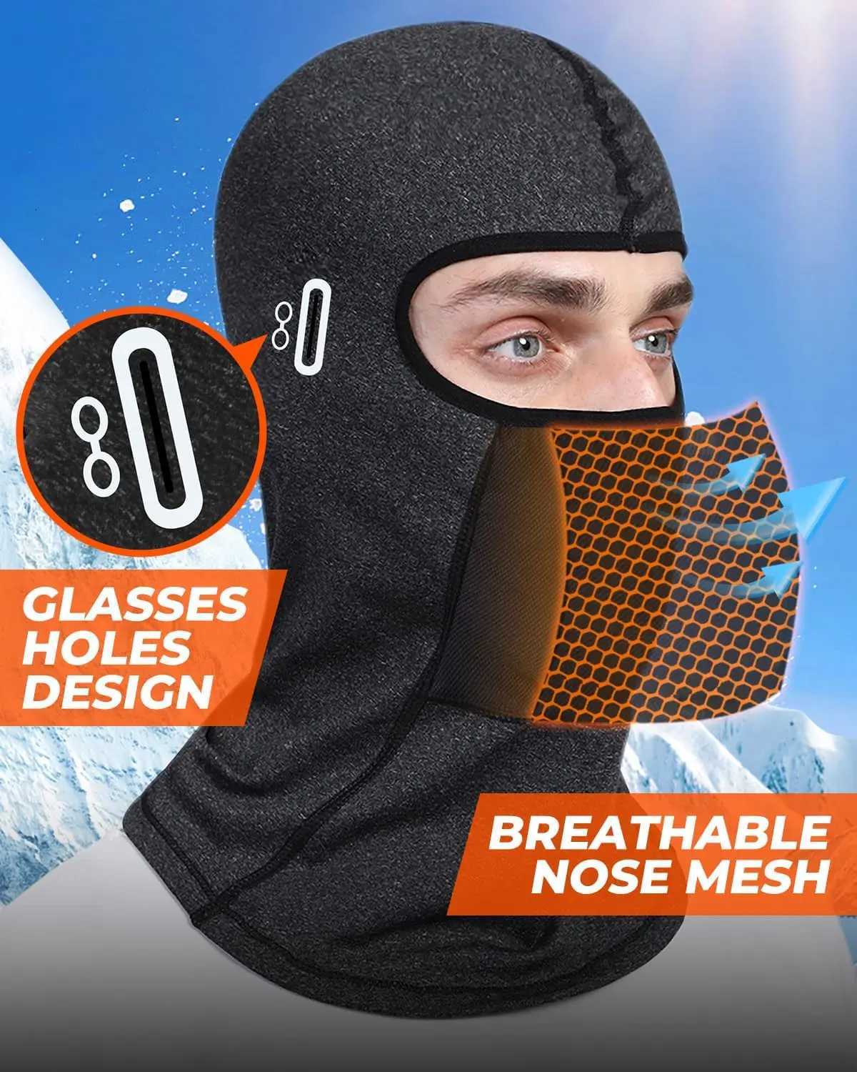 Thermal Balaclava Ski Mask Windproof Fleece Face Cover for Cold Weather Motorcycle Riding Skiing Snowboarding Outdoor Work Z250926
