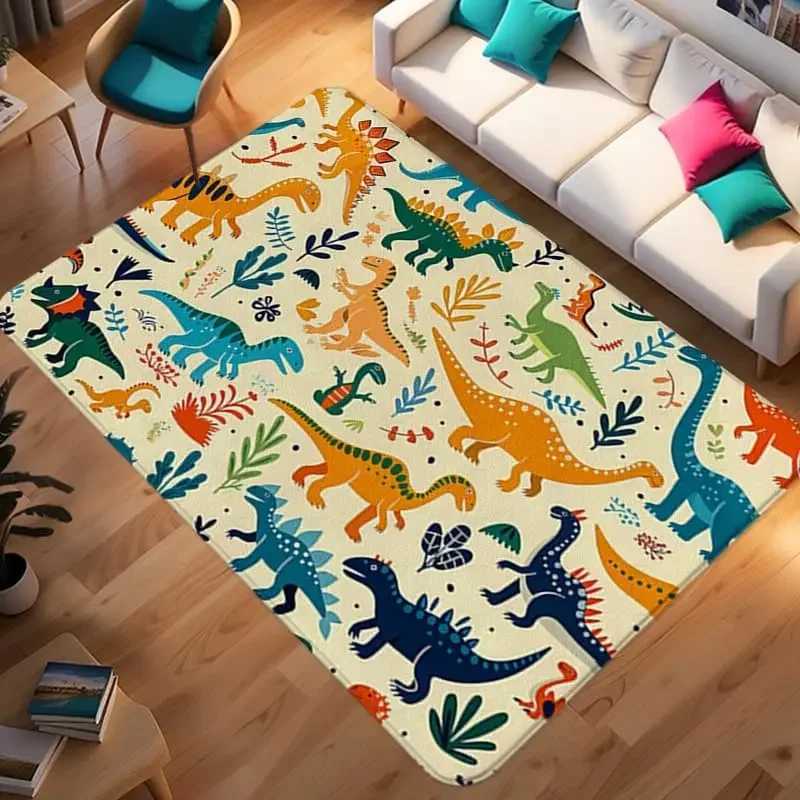 Dinosaur ABC Rug NonSlip Play Mat Carpet for Boys Bedroom Kids Playroom Living Room Classroom Area Floor Mat Home Decor Doormat C250926
