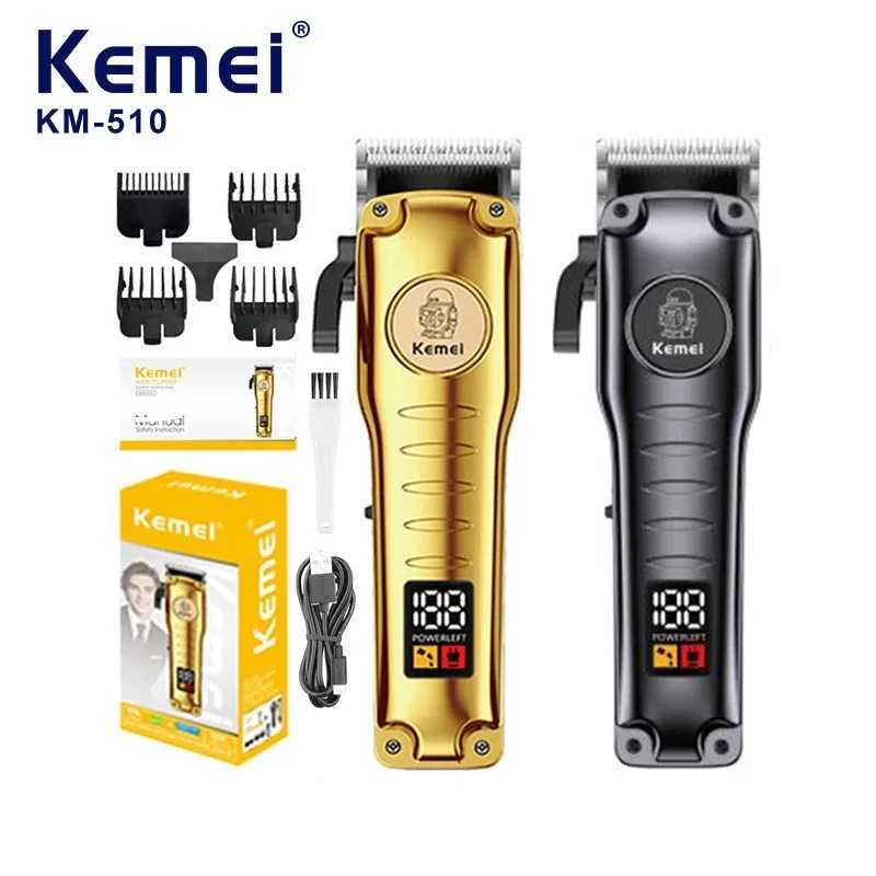Kemei Professional Hair Clippers Electric Cordless Hair Trimmer with LCD Display USB Rechargeable Hair Cutting Machine for Men R250926