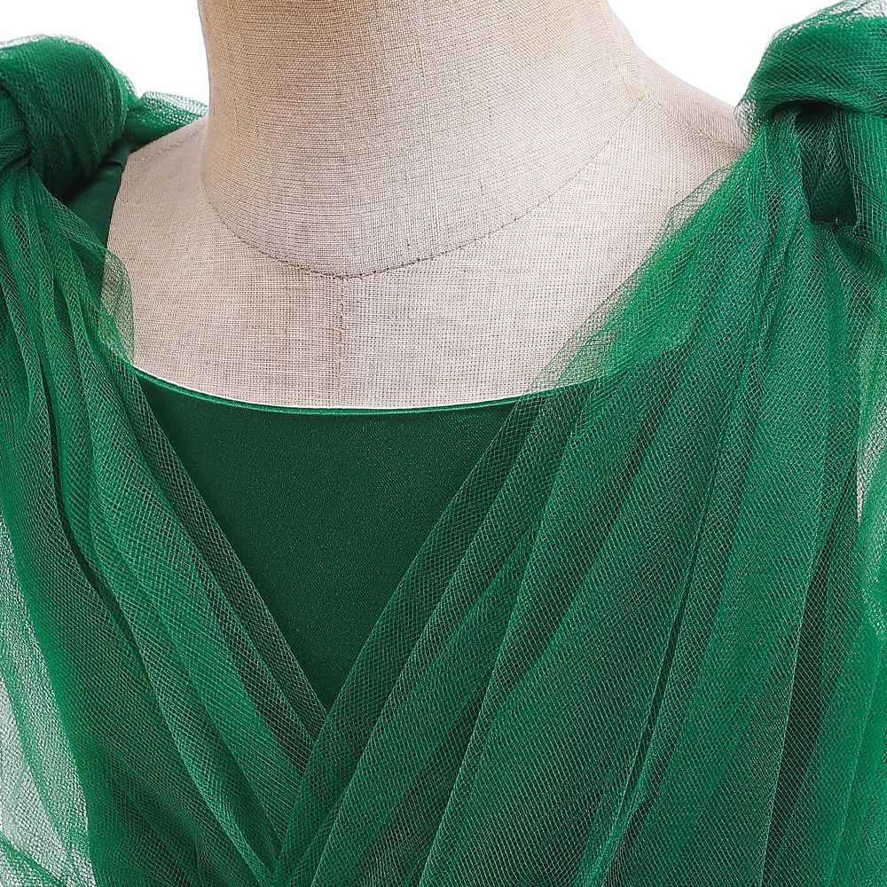 Bow Bridesmaid Girls Christmas Dress Tulle Birthday Party Wedding Kids Dress for Girls New Years Princess Costume Xmas Prom Gown Z250926