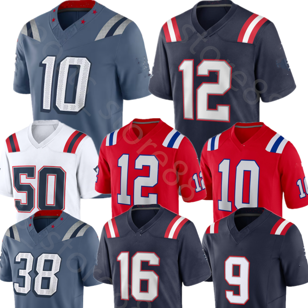 Drake Maye Christian Gonzalez TreVeyon Henderson Football Jersey Tom Brady Demario Douglas Hunter Henry Will Campbell Williams Stefon Diggs Vrabel Efton Chism