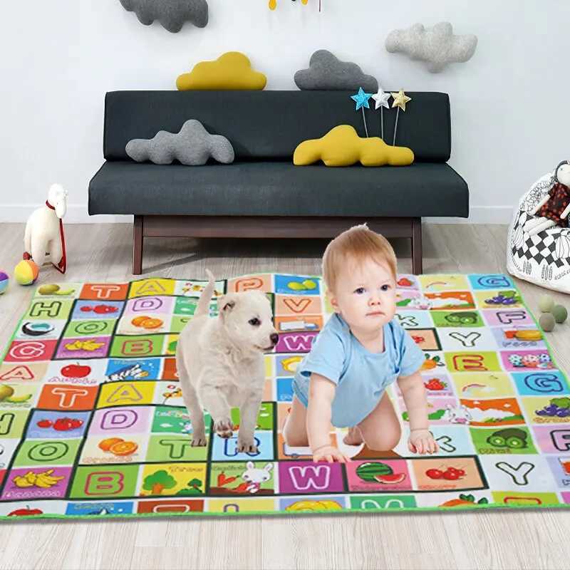 Baby Play Mat Educational Toy for Children Crawling Carpet Game Activity Gym Playground Doubel Sided Printed Kids Rug Foam Floor C2509261