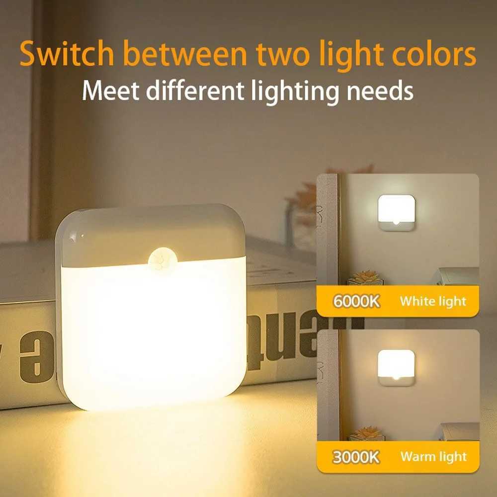 LED Motion Sensor Light Wireless LED Night Light Type C Rechargeable Night Light Cabinet Wardrobe Lamp Staircase For Kitchen LED C250925