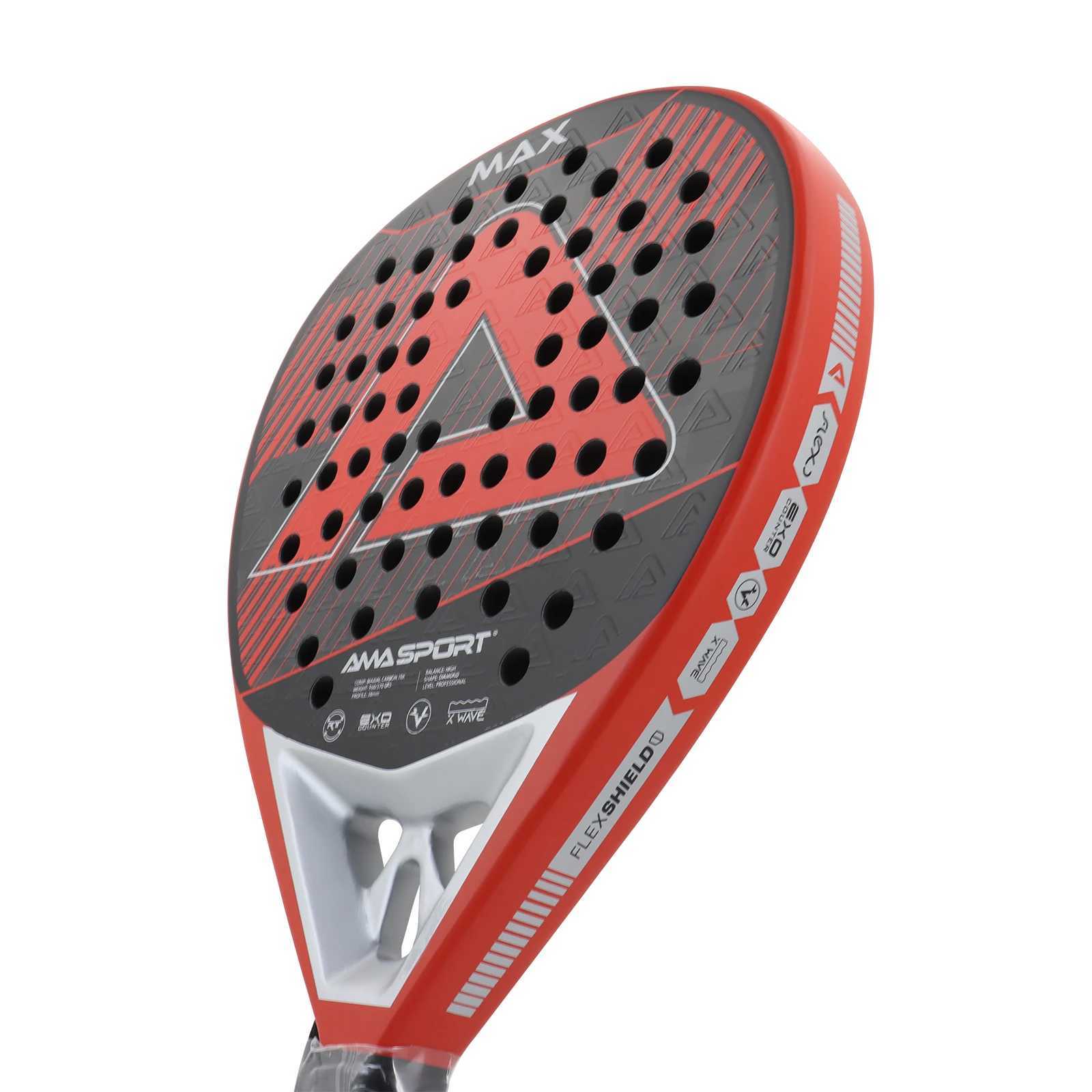 AMASPORT Padel Rackets 3K12K18K Carbon Fiber 3D Surface EVA Core High Balance Professional Paleta De Padel for Outdoor Sport J250926