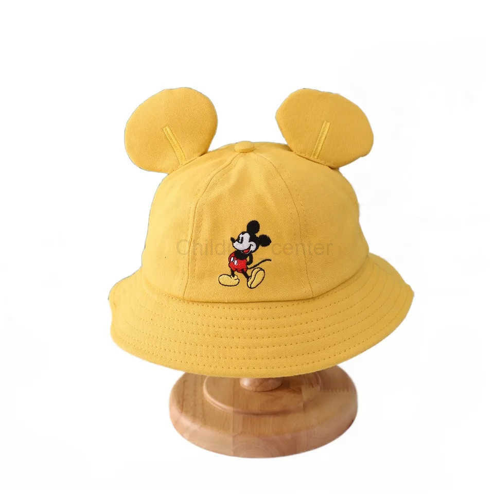 Disney Cartoon Bucket Hat Spring Summer Animal Embroidery Panama Fisherman Cap Baby Boys Girls Sun Hats Kids Outdoor Caps H250926