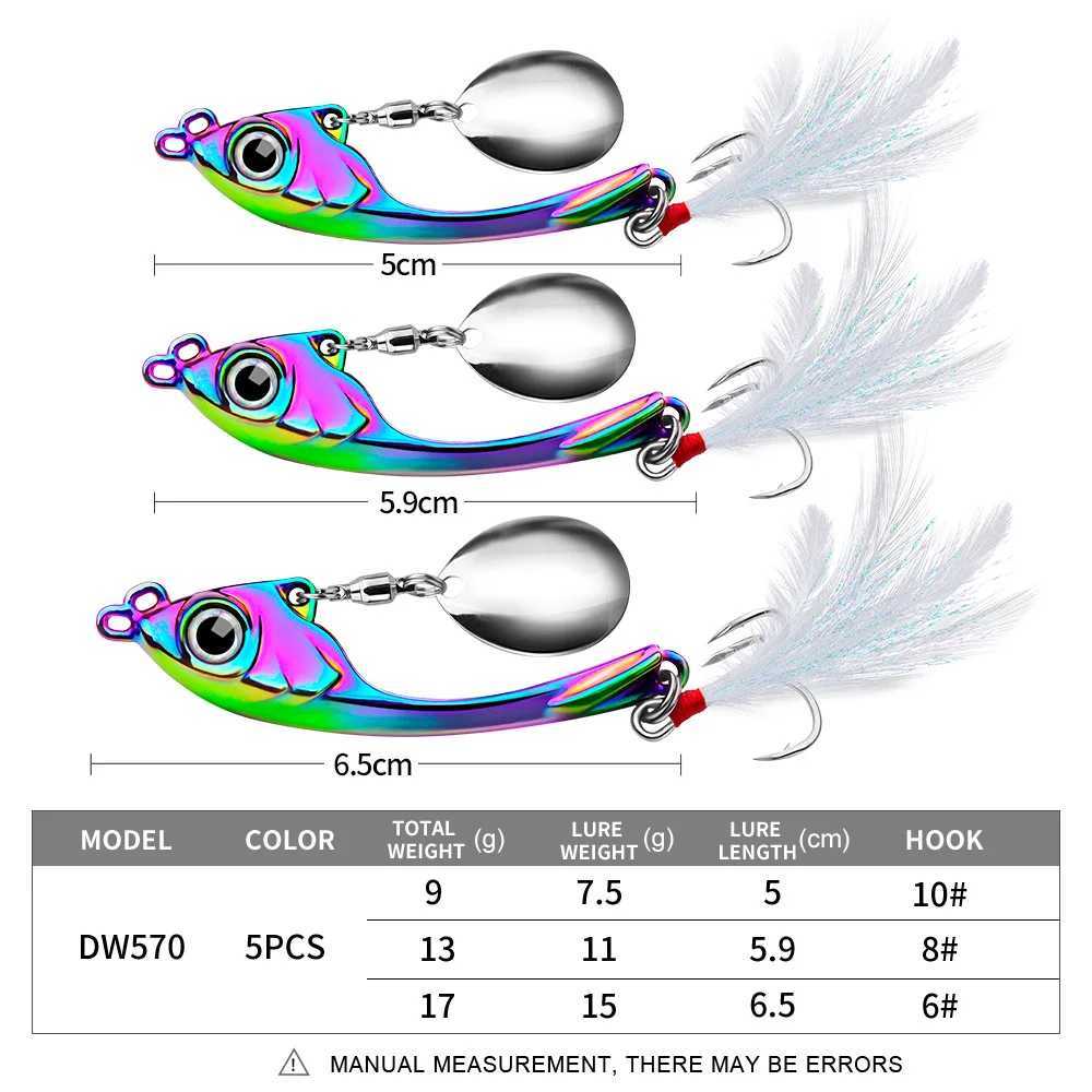 Spinner Bait 9g 13g 17g VIB Metal Jig Trolling Rotate Spoon Wobbr Hook Swivel VIBRATION Sinking Pesca Spinning W250926