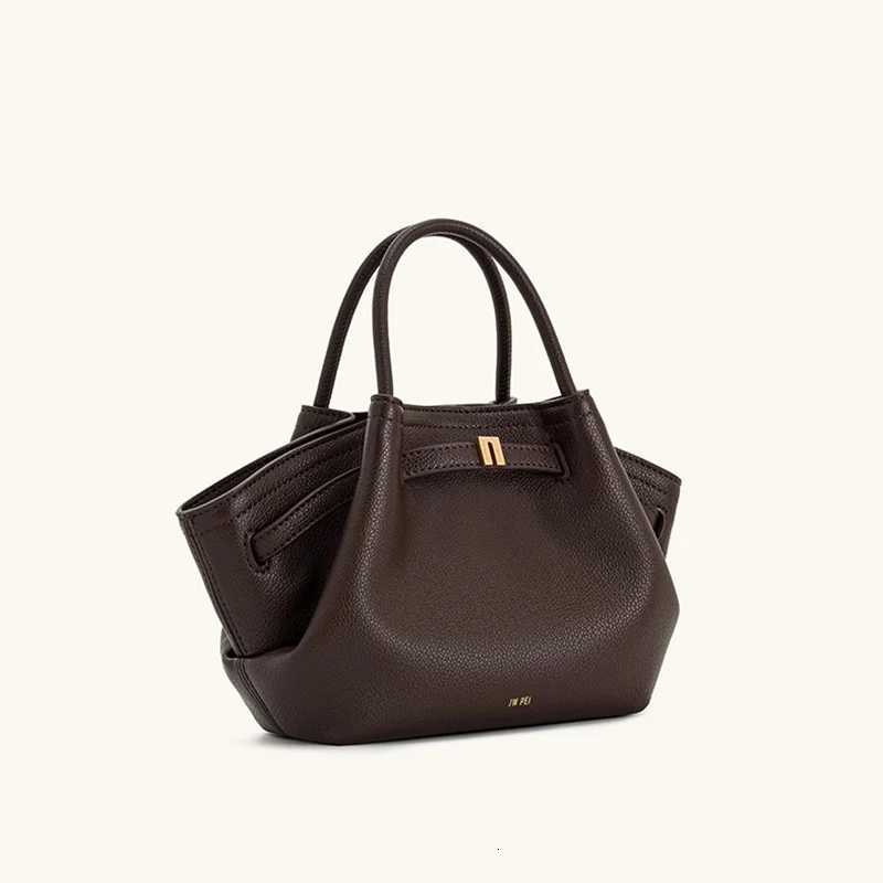 Womens multifunctional handheld dumpling bag twolayer cowhide large capacity tote bag single shoulder crossbody bagW250926